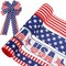 4 Rolls Patriotic Wired Edge Ribbon – 2.5" x 24 Yards Red, White & Blue Stars & Stripes Ribbon for 4th of July, Memorial Day, DIY Crafts, Wreaths & Gift Wrapping